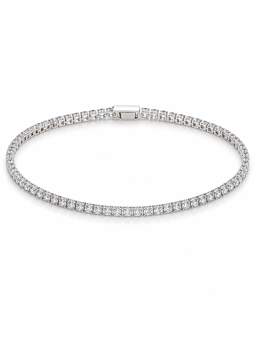 Premium Silver Crystal Tennis Bracelet 5.5” / 14cm – Small Wrist